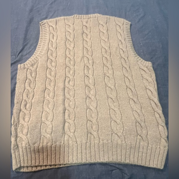 Polo Golf Ralph Lauren sleeveless sweater vest tan size large 100% Alpaca - Picture 5 of 8